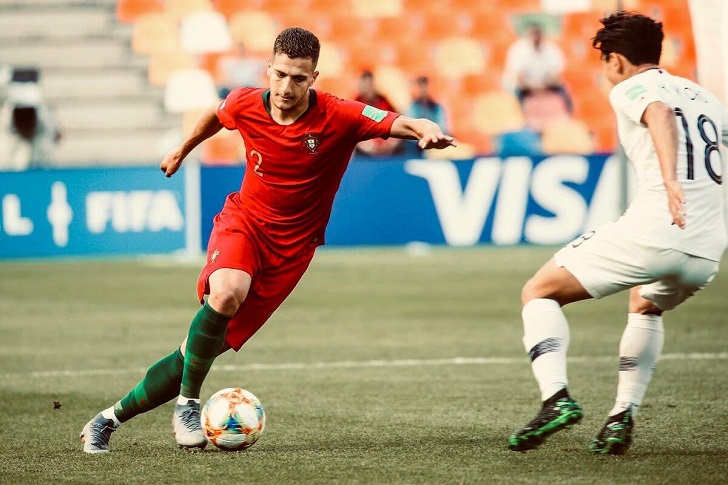 Diogo Dalot in action for Portugal