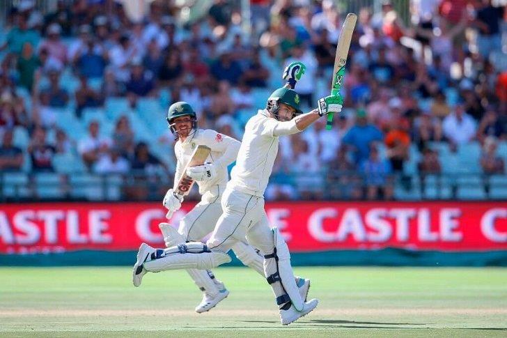 Faf Du Plessis in action for South Africa.