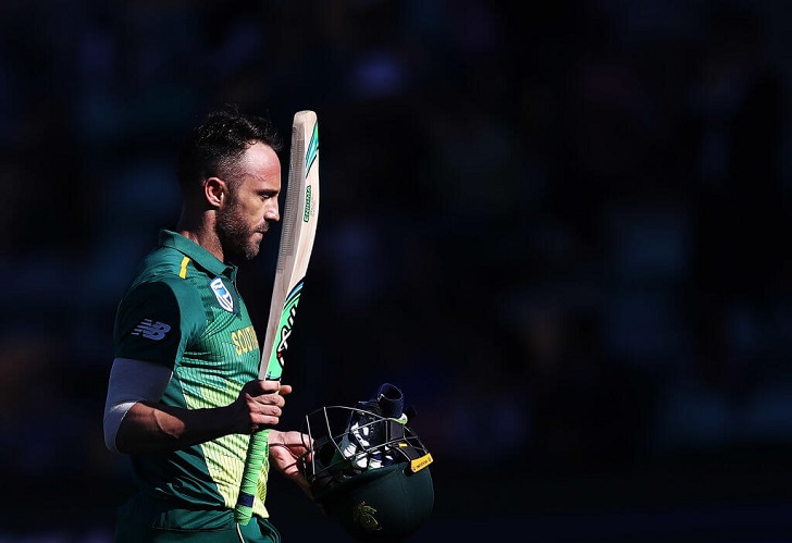 Faf Du Plessis in action for South Africa.