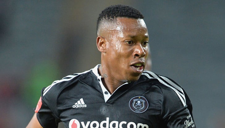 Happy Jele in action for Orlando Pirates