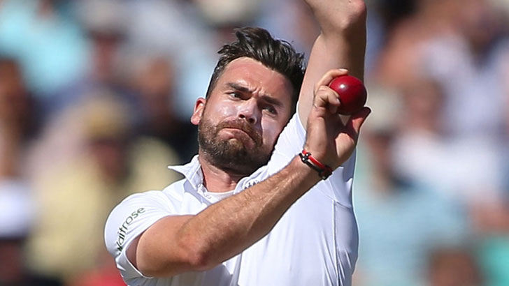 James Anderson in action for England.