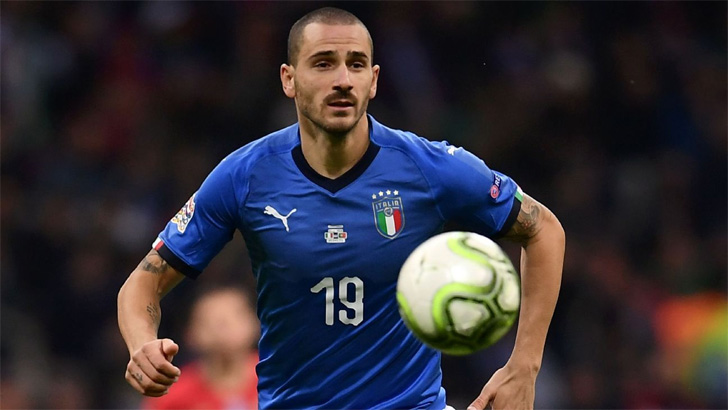 Leonardo Bonucci in action for Italy.