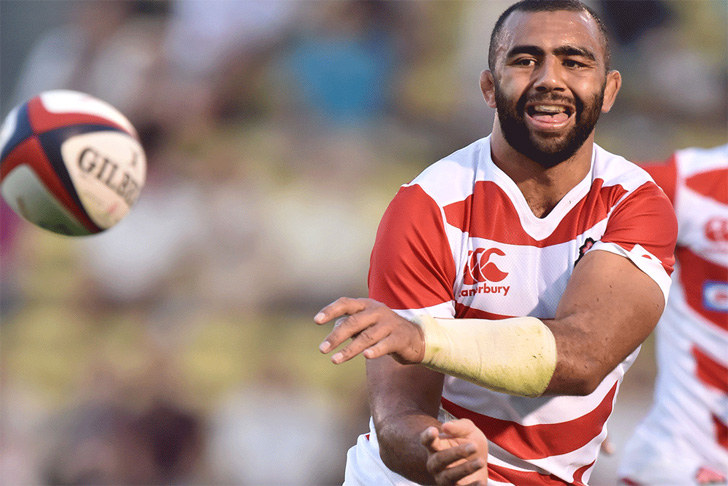 Michael Leitch in action for Japan.