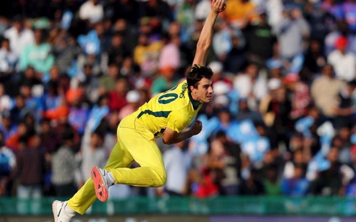 Pat Cummins in action for Australia