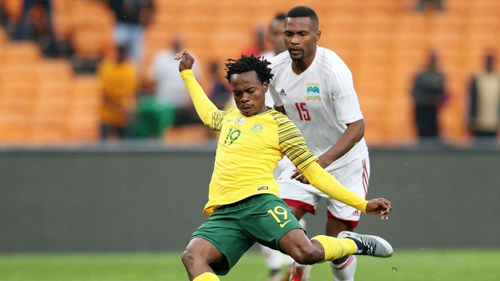 Percy Tau in action for South Africa.