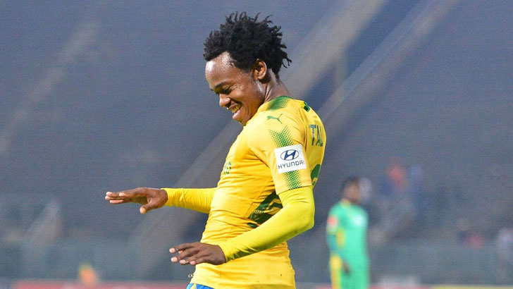 Percy Tau in action for Sundowns