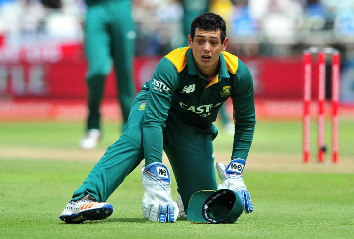 Quinton De Kock in action for South Africa.