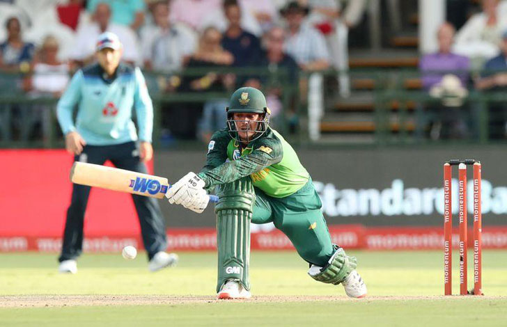 Quinton de Kock in action for South Africa.