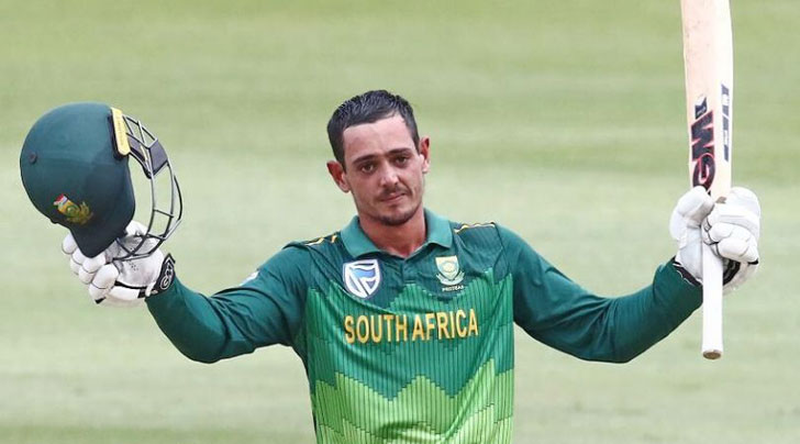 Quinton de Kock in action for South Africa.