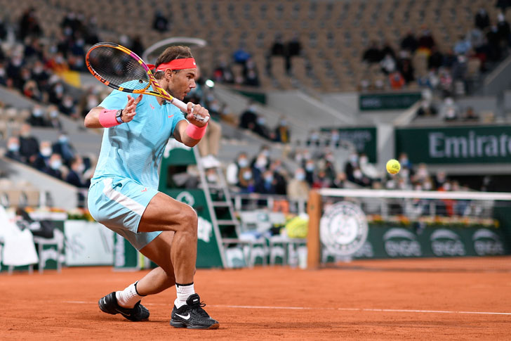 Rafael Nadal in action