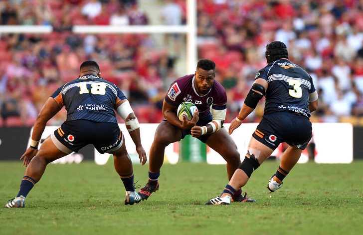 Samu Kerevi in action for Reds.