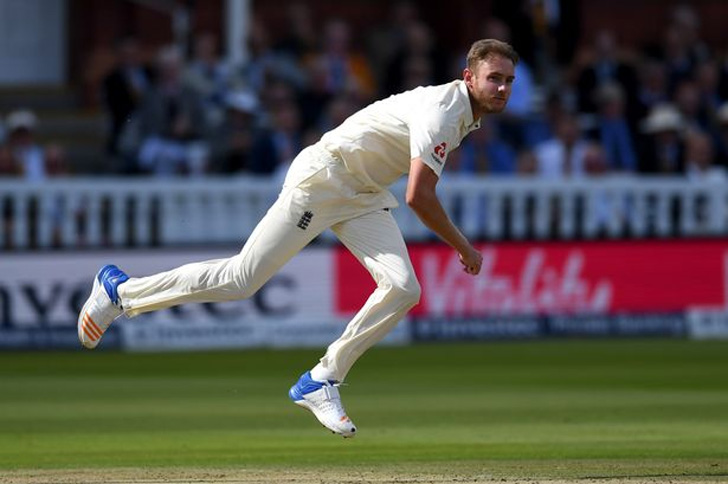 Stuart Broad in action for England.