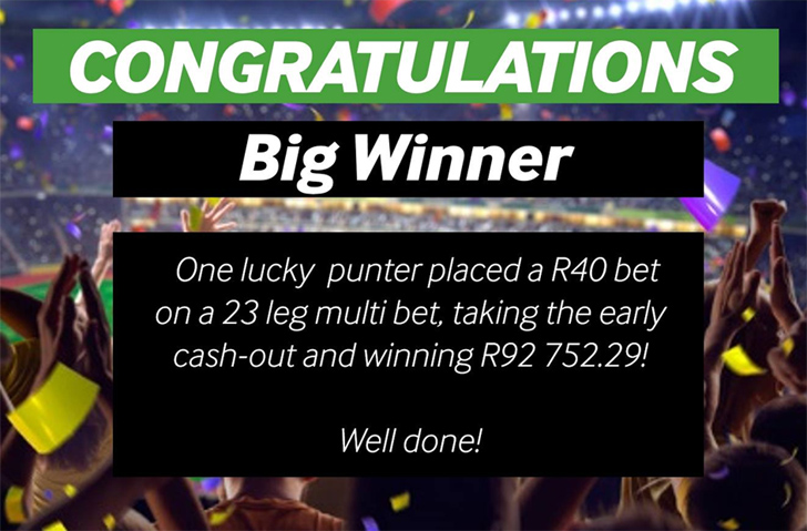 Massive R92 752.29 won of a $40 bet!