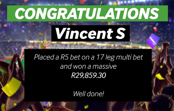 Vincent S won a massive R29, 859.30